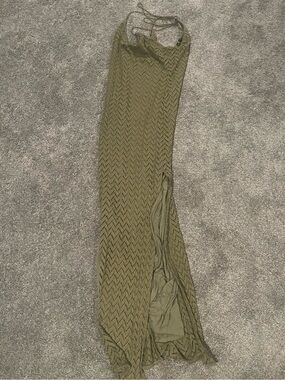 Guess Olive Chevron Maxi Skirt